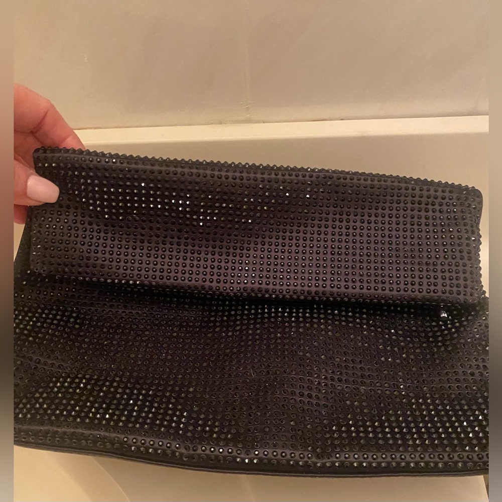 Black sequin clutch bag